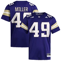 Griffin Miller Men's adidas  Purple Washington Huskies NIL Pick-A-Player Home Premier Football Jersey