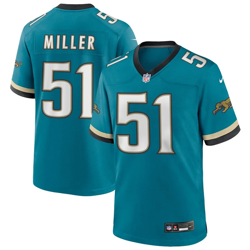 Ventrell Miller Men's Nike Teal Jacksonville Jaguars Prowler Throwback Custom Game Jersey