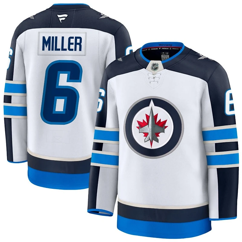 Colin Miller Men's Fanatics White Winnipeg Jets Away Premium Custom Jersey