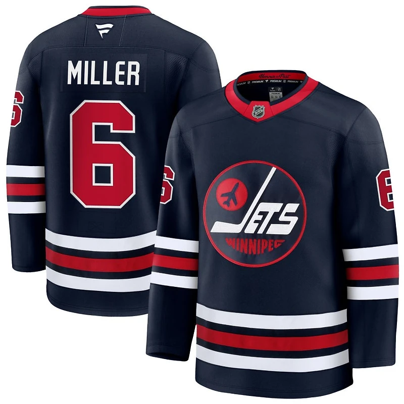Colin Miller Men's Fanatics Navy Winnipeg Jets Alternate Premium Custom Jersey