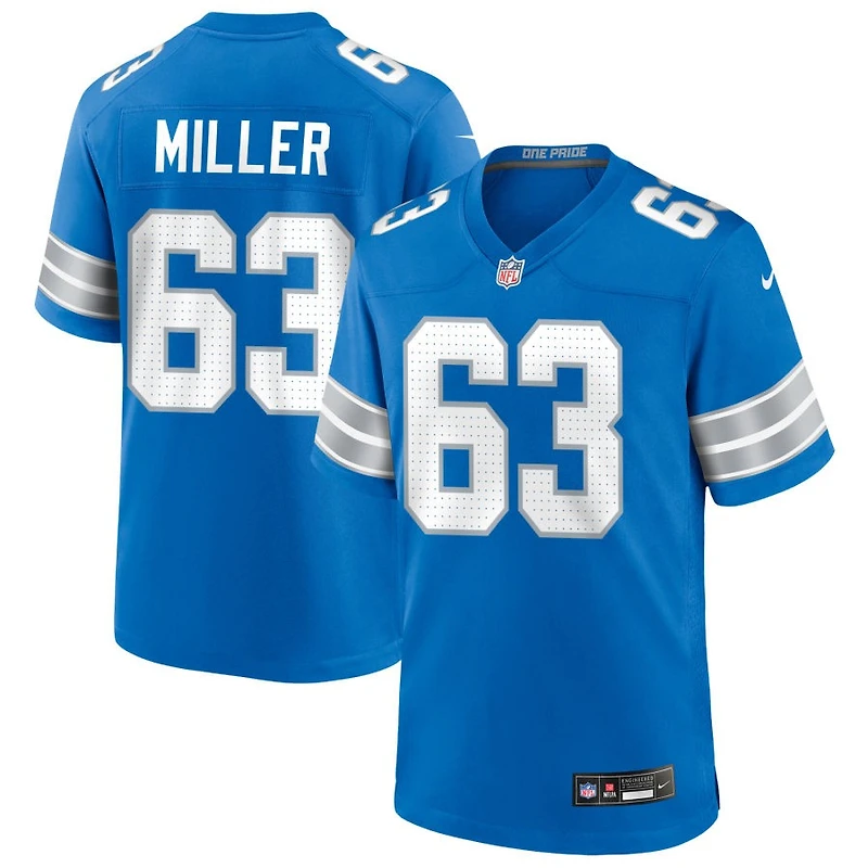 Mason Miller Men's Nike Blue Detroit Lions Custom Game Jersey