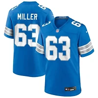 Mason Miller Men's Nike  Blue Detroit Lions Custom Game Jersey