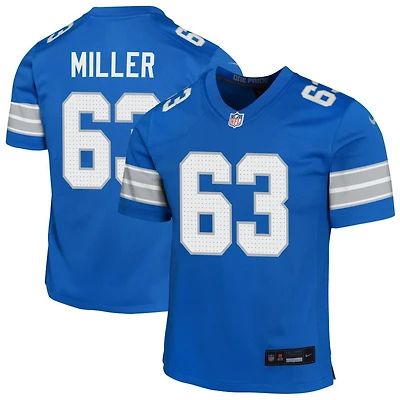 Mason Miller Youth Nike Blue Detroit Lions Custom Game Jersey