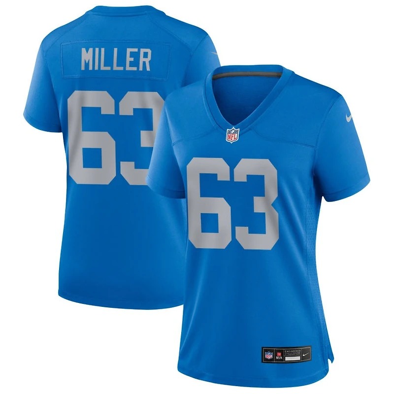 Mason Miller Women's Nike Blue Detroit Lions Alternate Custom Game Jersey