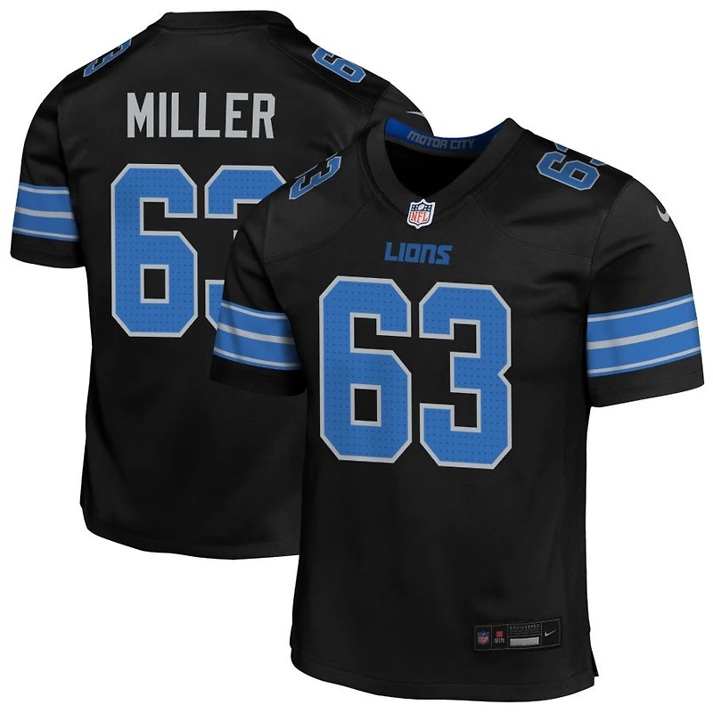 Mason Miller Youth Nike Black Detroit Lions Alternate Custom Game Jersey