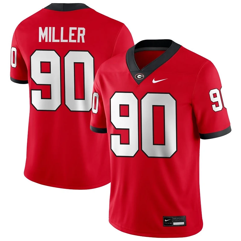 Drew Miller Men's Nike Red Georgia Bulldogs NIL Pick-A-Player Game Jersey