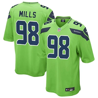 Rylie Mills Men's Nike Neon Green Seattle Seahawks Alternate Custom Game Jersey