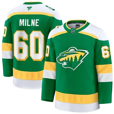 Michael Milne Men's Fanatics Green Minnesota Wild Alternate Premium Custom Jersey