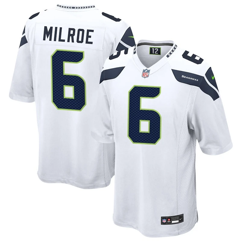 Jalen Milroe Men's Nike  White Seattle Seahawks Custom Game Jersey