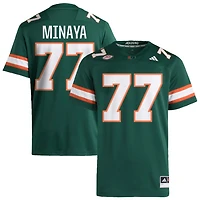 Juan Minaya Men's adidas  Green Miami Hurricanes NIL Pick-A-Player Alternate Premier Football Jersey