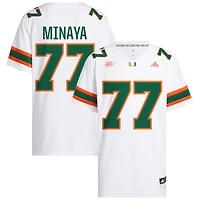 Juan Minaya Men's adidas  White Miami Hurricanes NIL Pick-A-Player White Premier Football Jersey