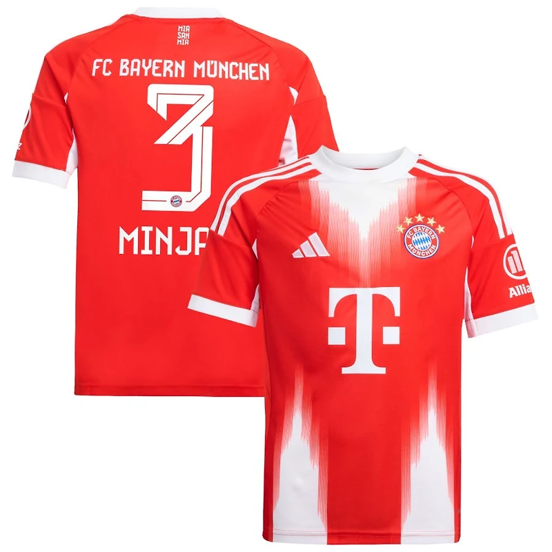 Kim Minjae Youth adidas Red Bayern Munich 2025/26 Home Replica Custom Jersey