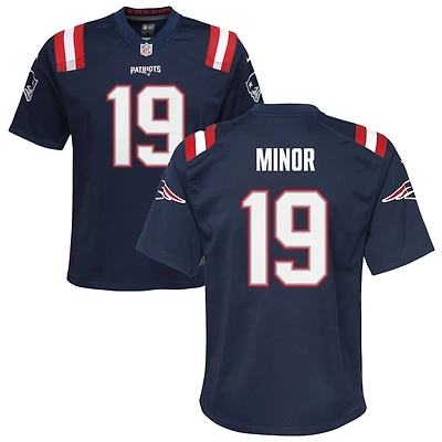 Kobee Minor Youth Nike Navy New England Patriots Custom Game Jersey