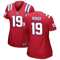 Kobee Minor Women's Nike Red New England Patriots Alternate Custom Jersey