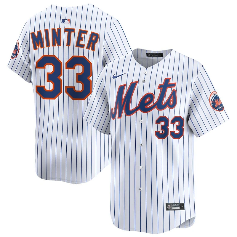 A.J. Minter Men's Nike White New York Mets Home Limited Custom Jersey