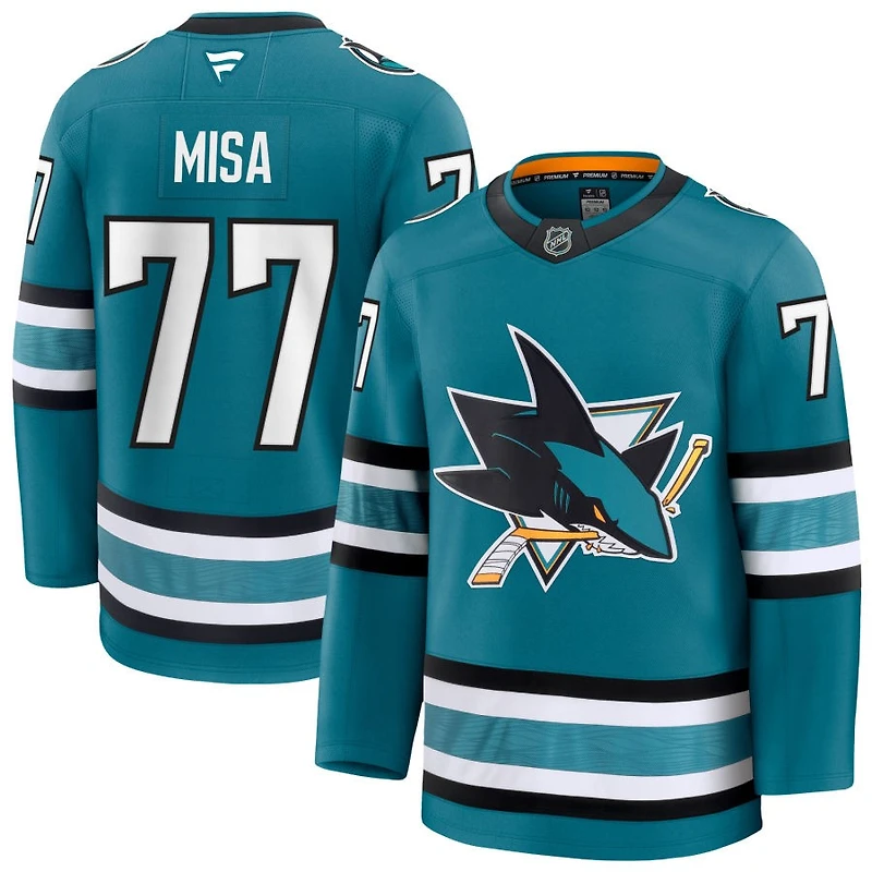 Michael Misa Men's Fanatics Teal San Jose Sharks Home Premium Custom Jersey