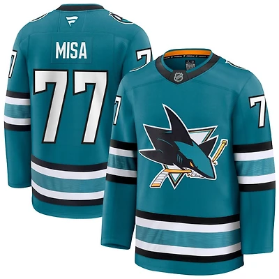Michael Misa Men's Fanatics Teal San Jose Sharks Home Premium Custom Jersey