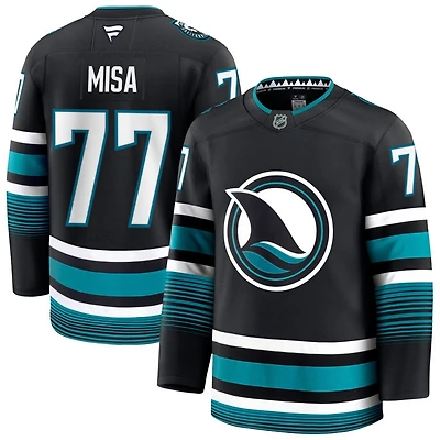 Michael Misa Men's Fanatics Black San Jose Sharks Alternate Premium Custom Jersey