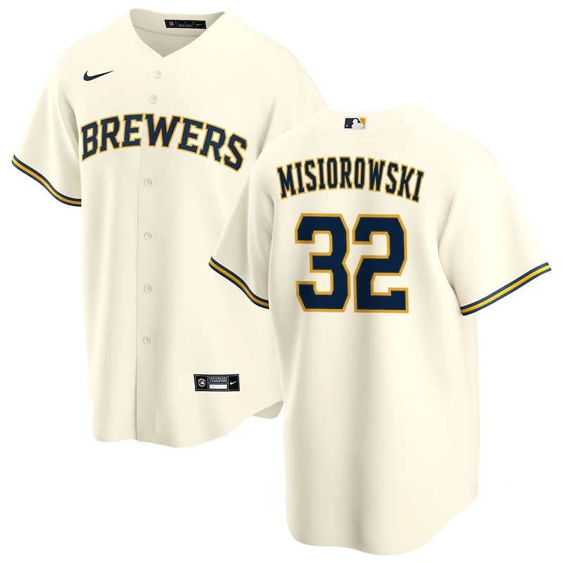 Jacob Misiorowski Men's Nike Cream Milwaukee Brewers Home Replica Custom Jersey