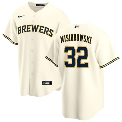 Jacob Misiorowski Men's Nike Cream Milwaukee Brewers Home Replica Custom Jersey
