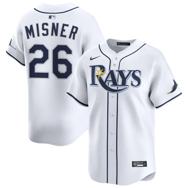 Kameron Misner Youth Nike White Tampa Bay Rays Home Limited Custom Jersey