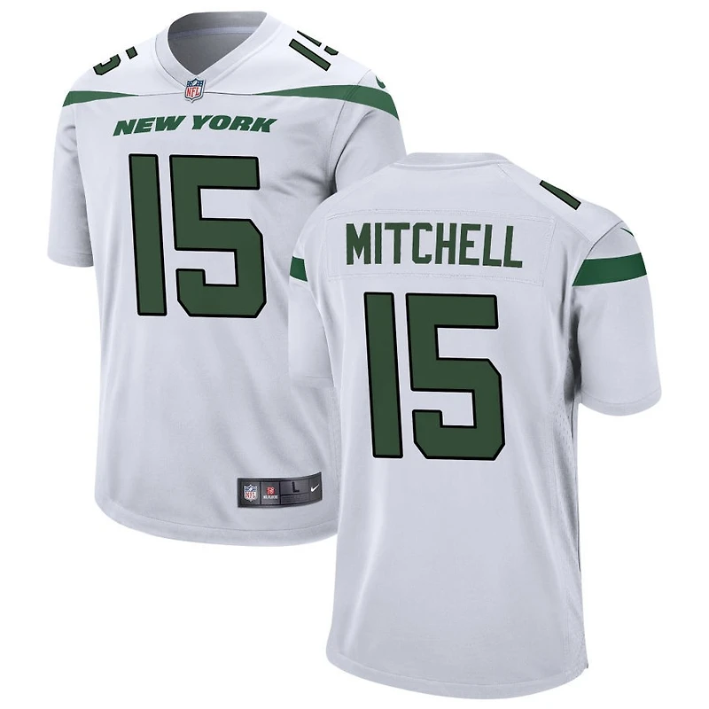 Adonai Mitchell Men's Nike White New York Jets Custom Game Jersey