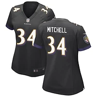 Keaton Mitchell Women's Nike Black Baltimore Ravens Alternate Custom Game Jersey
