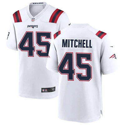 Elijah Mitchell Men's Nike White New England Patriots Custom Game Jersey