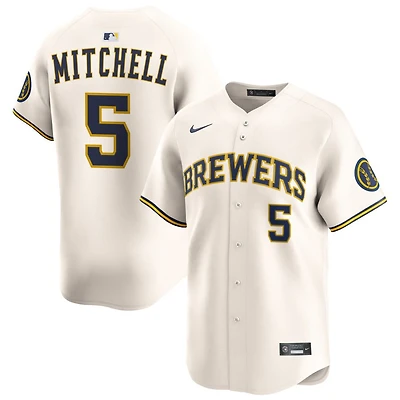 Garrett Mitchell Men's Nike Cream Milwaukee Brewers Home Limited Custom Jersey