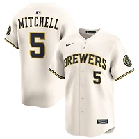 Garrett Mitchell Men's Nike Cream Milwaukee Brewers Home Limited Custom Jersey