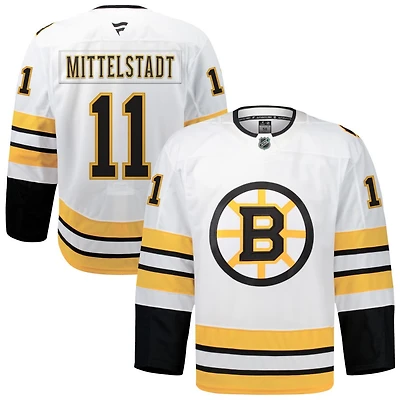 Casey Mittelstadt Men's Fanatics White Boston Bruins Away Authentic Pro Custom Jersey