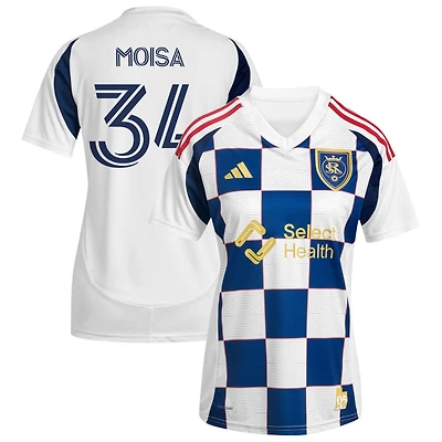 Luca Moisa Women's adidas  White Real Salt Lake 2025 Grid City Replica Custom Jersey