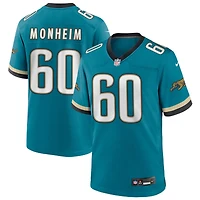 Jonah Monheim Men's Nike Teal Jacksonville Jaguars Prowler Throwback Custom Game Jersey