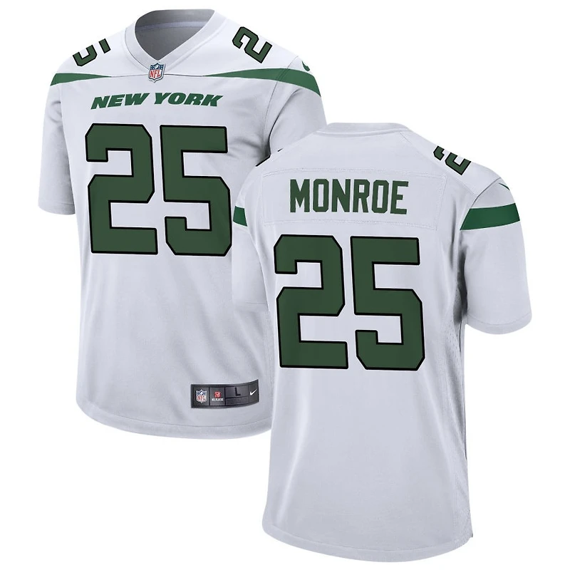 Jarius Monroe Men's Nike White New York Jets Custom Game Jersey