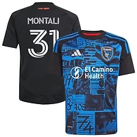 Francesco Montali Youth adidas  Black San Jose Earthquakes 2025 Headliner Replica Custom Jersey