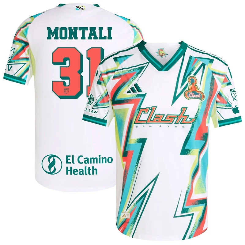 Francesco Montali Men's adidas White San Jose Earthquakes 2025 Third Authentic Custom Jersey