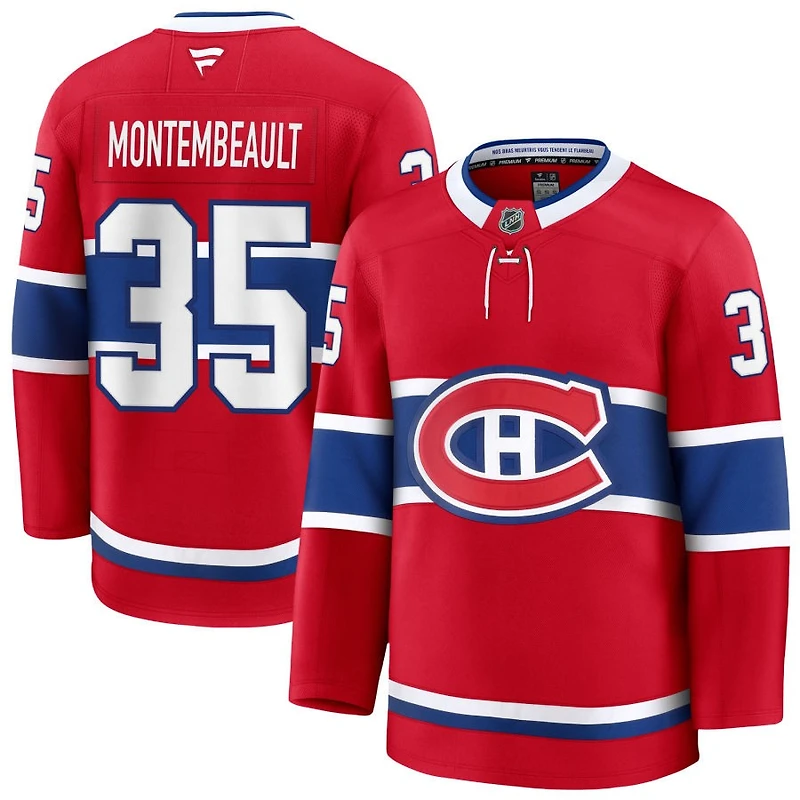 Sam Montembeault Men's Fanatics Red Montreal Canadiens Home Premium Custom Jersey