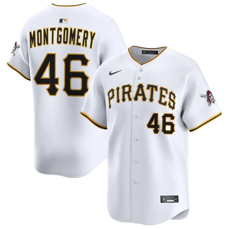 Mason Montgomery Men's Nike White Pittsburgh Pirates Home Limited Custom Jersey