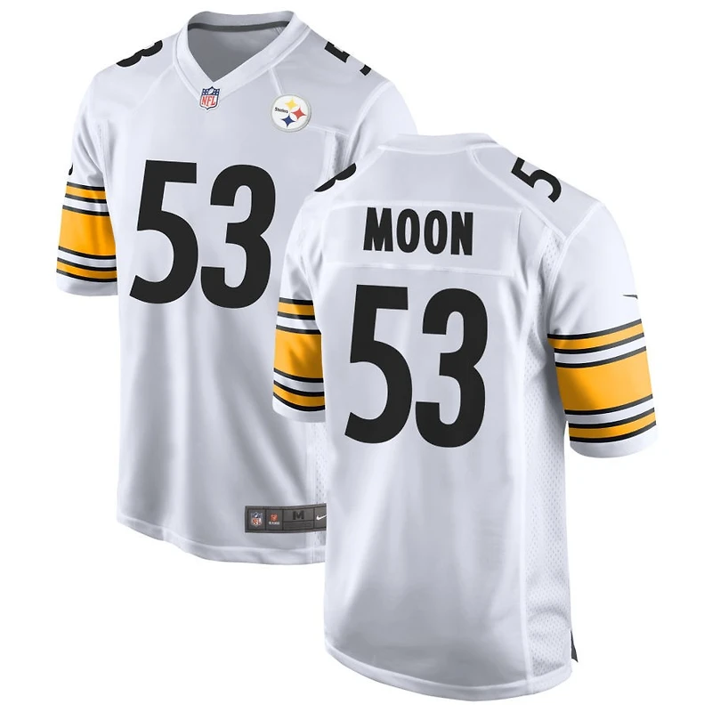 Jeremiah Moon Men's Nike White Pittsburgh Steelers Game Custom Jersey