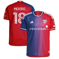 Shaquel Moore Men's adidas  Navy FC Dallas 2024 After Burner Authentic Custom Jersey