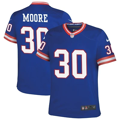TJ Moore Youth Nike Royal New York Giants Classic Custom Game Jersey