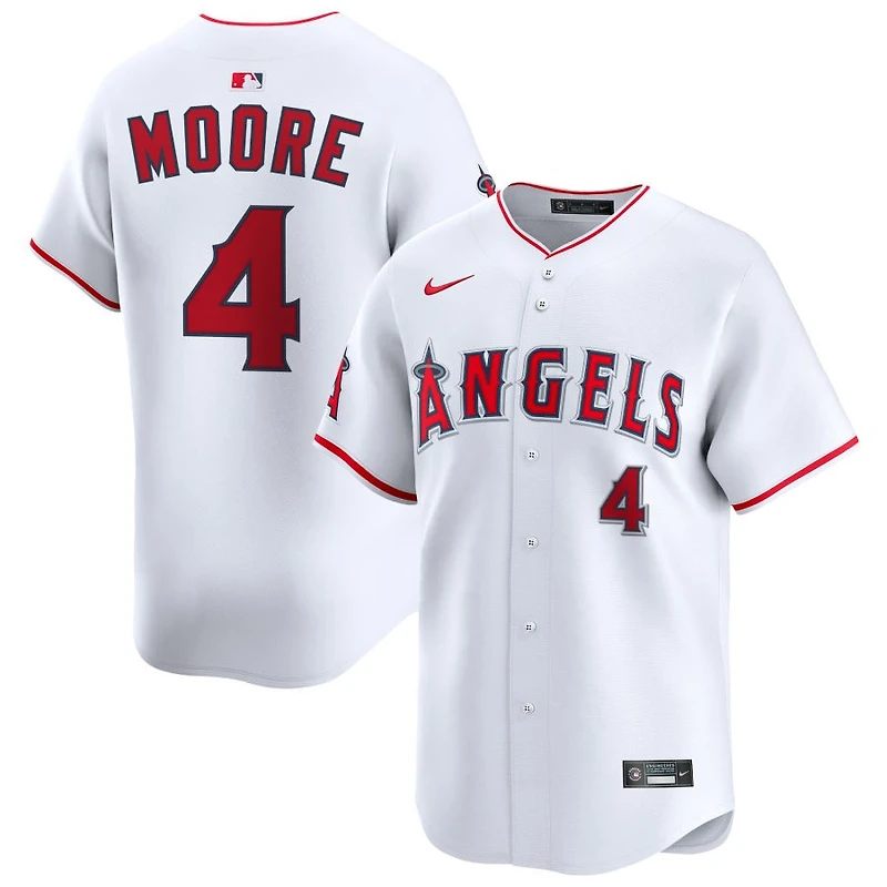 Christian Moore Men's Nike White Los Angeles Angels Home Limited Custom Jersey