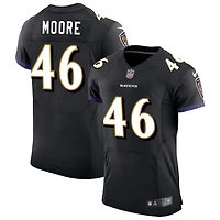 Nick Moore Men's Nike Black Baltimore Ravens Speed Machine Elite Custom Jersey
