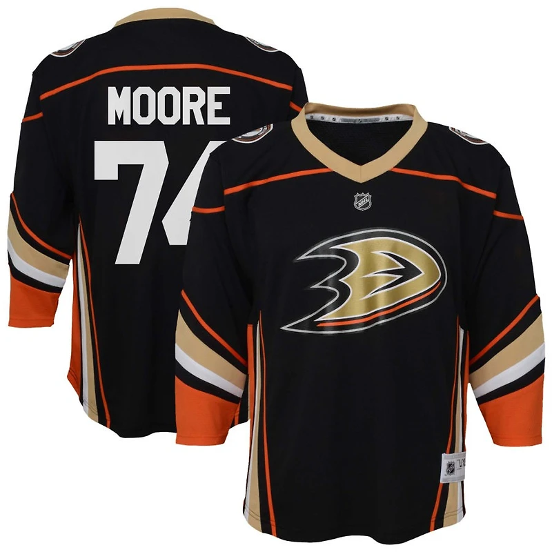 Ian Moore Youth  Black Anaheim Ducks Home Replica Custom Jersey