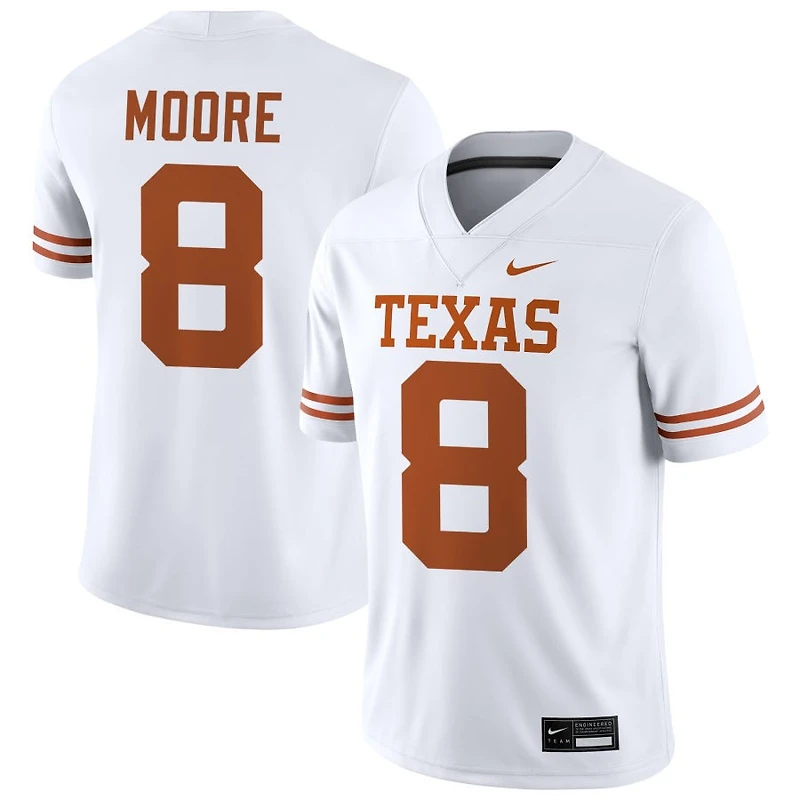 Trey Moore Men's Nike White Texas Longhorns NIL Pick-A-Player Game Jersey