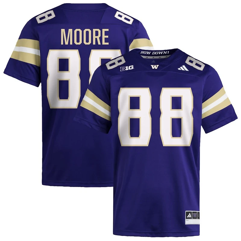 Quentin Moore Men's adidas  Purple Washington Huskies NIL Pick-A-Player Home Premier Football Jersey