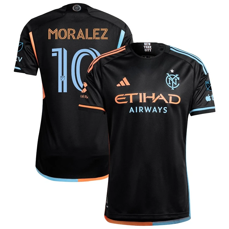 Maxi Moralez Men's adidas Black New York City FC 2024 24/7 Kit Authentic Custom Jersey