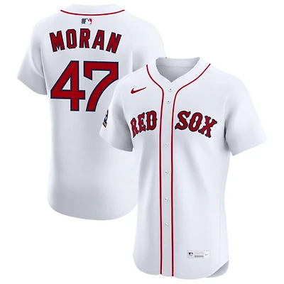 Jovani Moran Men's Nike White Boston Red Sox Home Elite Sponsor Patch Custom Jersey