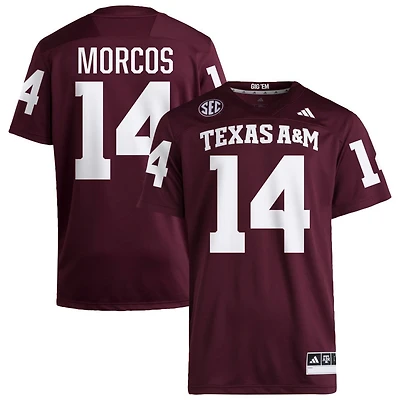 Eli Morcos Men's adidas  Maroon Texas A&M Aggies NIL Pick-A-Player Home Premier Football Jersey