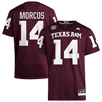 Eli Morcos Men's adidas  Maroon Texas A&M Aggies NIL Pick-A-Player Home Premier Football Jersey